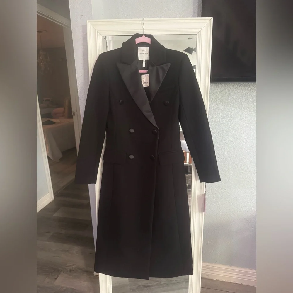 NWT Avec Les Filles Tuxedo Double-Breasted Coat - Picture 4 of 6